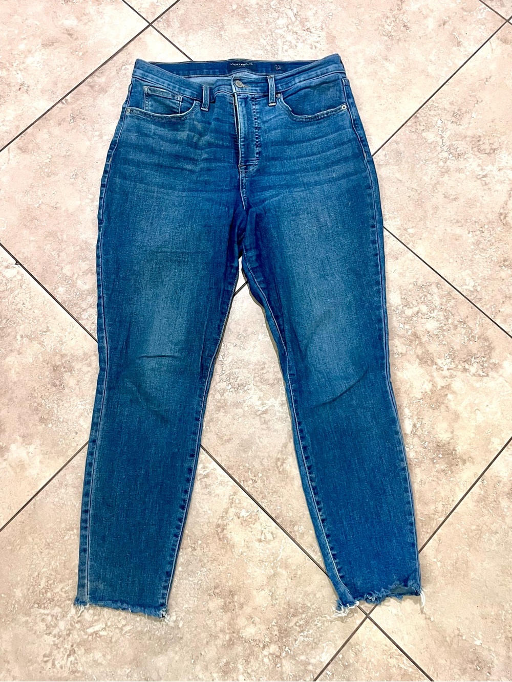 Lucky Brand Dark Blue High-Rise Cropped Skinny Jeans